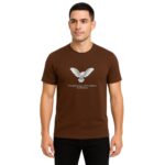 Friendly Looks Graphic Printed T-Shirt for men | Casual Half Sleeve Round Neck T-Shirt | Brown colour