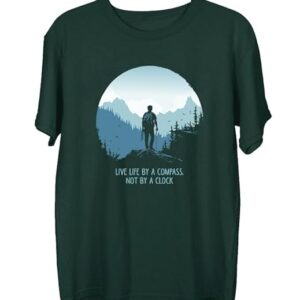 Cotton Printed Half Sleeve Green T-Shirt